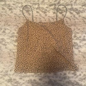Cheetah print tank top with spaghetti straps